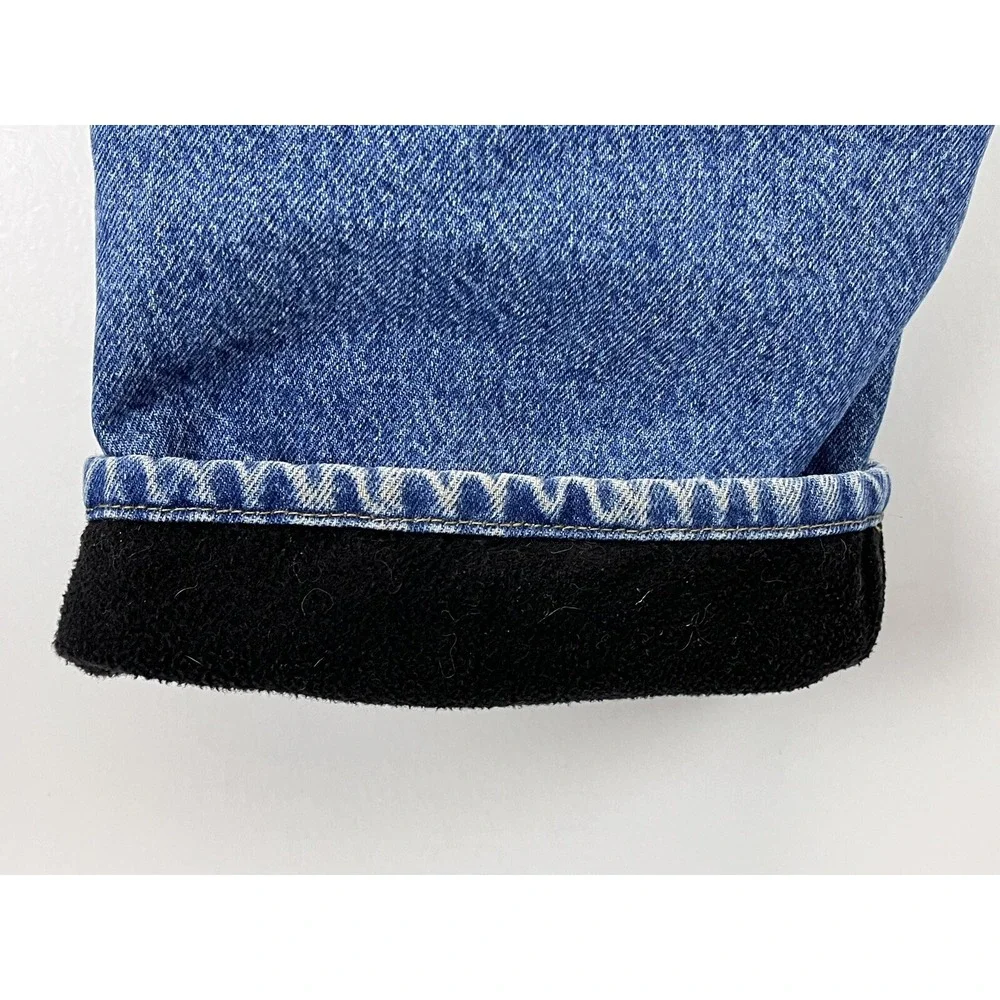 Carhartt Fleece Lined Jeans Sz 40 x 30 Mens Blue Relaxed Fit Warm